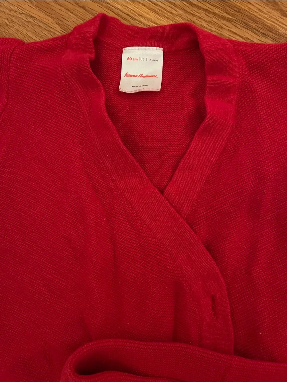 Hanna Andersson Red Knit Baby Sweater and Leggings Set